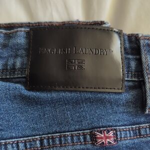 English Laundry Dark Blue Men's Denim Jeans with Flag Detail